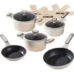 STONELINE&reg; Kochgeschirr-Set 11-teilig 18/20/24 Creme | mit Deckeln - Creme