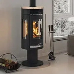 Oranier | Kaminofen | Rota Twist | 5,5 kW | Schwarz, Top Sandstein - Beige