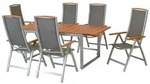 Merxx Gartenm&ouml;bel Set Siena 7tlg., 6 Klappsessel, Ausziehtisch 150 (200) x 90...