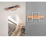 LED-Deckenleuchte - Braun - Schwarz - Holz - Metall - B 65 cm - dimmbar -