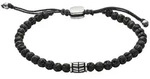 Fossil JF02887040 Herren Armband Edelstahl Silber Schwarz 25 cm - Schwarz