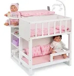 ELLA & PIET&reg; Gro&szlig;es Puppenpflegecenter NURSERY 6in1 aus Holz (Wei&szlig;-Rosa)