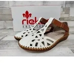 Rieker Damen Sandale Cutouts T-Riemen geschlossene Ferse M1678, Gr&ouml;&szlig;e:38 EU,
