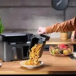 Tefal Dual Easy Fry & Grill EY905B, Hei&szlig;luftfritteuse, 8,3 l, Doppel, Grau,