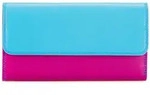 MyWalit Tri-fold Zip Wallet Geldb&ouml;rse Leder 17 cm - Hellblau