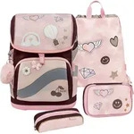 Belmil Schulranzen Set Smarty Plus Premium f&uuml;r M&auml;dchen (Glam) - Schwarz