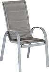 Merxx Stapelsessel "Amalfi di Lusso" 2er Set - Aluminiumgestell Silber mit