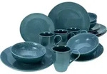 CreaTable, 23671, Reactive Nostalgic Blau, Kombiservice 16-tlg, Steinzeug - Blau