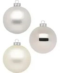 Weihnachtskugeln Glas 10cm 6 St&uuml;ck - Cloud Dancer - Creme