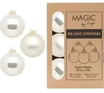 Weihnachtskugeln Glas 10cm 6 St&uuml;ck - Champagner - Creme