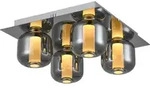 Rafa LED Deckenleuchte 4flg chrom/rauchglas - Silber