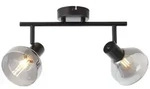 Deckenspot 2-flammig HxL 19,5x43 cm schwarzmatt/rauchglas - Schwarz