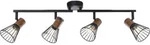 Deckenspot 4-flammig HxL 18x60,5 cm holz dunkel/schwarz/matt - Bronze