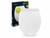 'aquaSu® WC-Sitz mit Absenkautomatik Loft, flach, Weiß, antibakterieller...