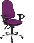 Topstar B&uuml;rostuhl Support &reg;Syncro Deluxe, 8559U G03 Stoff lila, Gestell chrom
