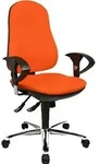 Topstar B&uuml;rostuhl Support &reg;Syncro Deluxe, 8559U G04 Stoff orange, Gestell chrom