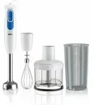Braun MultiQuick Stabmixer Wei&szlig;/Blau &ndash; 600W, PowerBell, EasyClick, Zerkleinerer