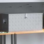 vidaXL Aluminiumkiste 90,5&times;35&times;40 cm Silbern