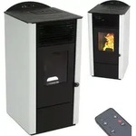 Pelletofen 9,5kW Pelletkamin Pelletheizung Kaminofen A+ Holzofen wei&szlig; 56302 - Wei&szlig;