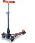 Micro Kinderroller Mini Micro Deluxe faltbar LED marineblau verstellbar - Blau