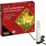 Idena LED Kerzen Lichterkette, 30 LEDs, Warmwei&szlig;, elfenbeinfarbene Kerzen, Deko f&uuml;r