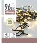 Nedis Lichterkette 96 LED warmwei&szlig;, Girlande, Schwarz, Wei&szlig;, Weihnachten, 7,7...