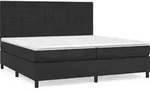 vidaXL Boxspringbett mit Matratze Schwarz 200x200 cm Kunstleder - Schwarz