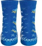 Playshoes Jungen Uni Kinder H&uuml;ttenschuh Kniestr&uuml;mpfe, blau-Sterne, 19/22 EU -...