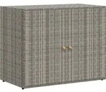 vidaXL Gartenschrank Grau 100x55,5x80 cm Poly Rattan - Grau