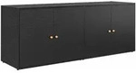 vidaXL Gartenschrank Schwarz 198 x 55,5 x 80 cm Poly Rattan - Schwarz