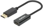Manhattan 153713, 0,15 m, DisplayPort, HDMI, Stecker, Buchse, Gerade - Schwarz