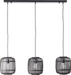 BRILLIANT Pendelleuchte, 3-flammig Woodrow schwarz IP20 E27 60 Watt dimmbar g. f.