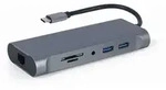 Gembird A-CM-COMBO7-01, USB 3.2 Gen 1 (3.1 Gen 1) Type-A, 100 W, Grau, MicroSD