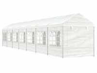 vidaXL Pavillon mit Dach Weiß 15,61x2,28x2,69 m Polyethylen