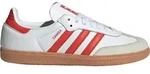 Adidas Damen Sneaker Samba OG W wei&szlig;-rot aus nat&uuml;rlichem Narbenleder mit 2 cm