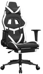 vidaXL Gaming-Stuhl mit Massage & Fu&szlig;st&uuml;tze Schwarz & Wei&szlig; Kunstleder - Schwarz