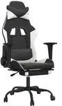 vidaXL Gaming-Stuhl mit Massage & Fu&szlig;st&uuml;tze Schwarz & Wei&szlig; Kunstleder - Schwarz