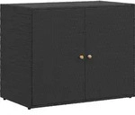 vidaXL Gartenschrank Schwarz 100 x 55,5 x 80 cm Poly Rattan - Schwarz