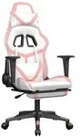vidaXL Gaming-Stuhl mit Fu&szlig;st&uuml;tze Wei&szlig; und Rosa Kunstleder - Orange