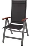 Sun Garden Aluminium Klappsessel "Elba", Silber/Anthrazit, Holz-Armlehne -