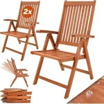 CASARIA&reg; 2er Set Gartenstuhl Balkonstuhl Holz FSC&reg;-zertifiziert Eukalyptus Klappbar