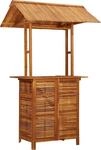 vidaXL Outdoor-Bartisch mit Dach 113x106x217 cm Akazie Massivholz