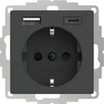 2Usb Steckdose Mit 2 Usb Anth. Matt (Jp-5503F 15W 3,0A) - Grau