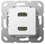 GIRA HDMI 2fach Gender Changer 567103 Einsatz Reinwei&szlig; - Wei&szlig;