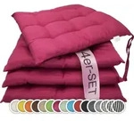 Sitzkissen Stuhlkissen 4er Set, ca. 40x40 cm, fuchsia - Violett