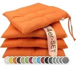 Sitzkissen Stuhlkissen 4er Set, ca. 40x40 cm, orange - Orange
