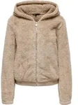 ONLY Jacke Teddyfell Kapuze Kurz Rei&szlig;verschluss Gr&ouml;&szlig;e: XS - Beige - XS