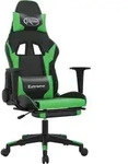 vidaXL Gaming-Stuhl mit Massage & Fu&szlig;st&uuml;tze Schwarz & Gr&uuml;n Kunstleder - Gr&uuml;n