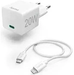 Hama Schnellladeger&auml;t Lightning, mit Kabel, PD, 20W, 1m - Wei&szlig;