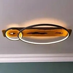 BRILLIANT LED Deckenleuchte 70x30cm Pirus Holz/Metall schwarz/holz -...